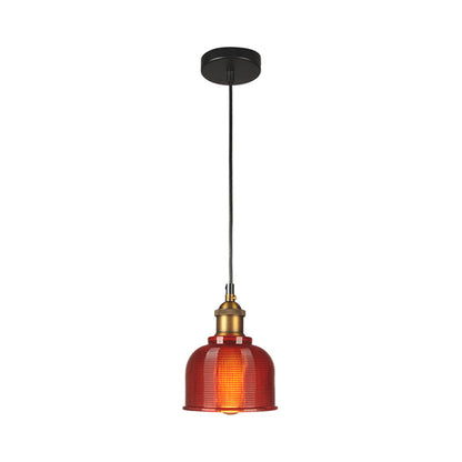 Retro Carillon Pendant Light 1 Light Gridded Glass Shade NALANI