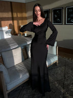 Women’s Long Sleeve Dress | Maxi With Clean Lines And Sleek Silhouette For Day To Night Wear, Effortless Maxi