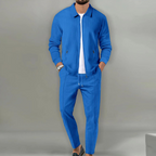 Men's Tracksuit Set - 2-Piece Zip Jacket and Slim Trousers