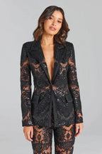 Women’s Two-Piece Set With Blazer And Trousers | Sequin Detail Chic For Evening Wear And Formal Events