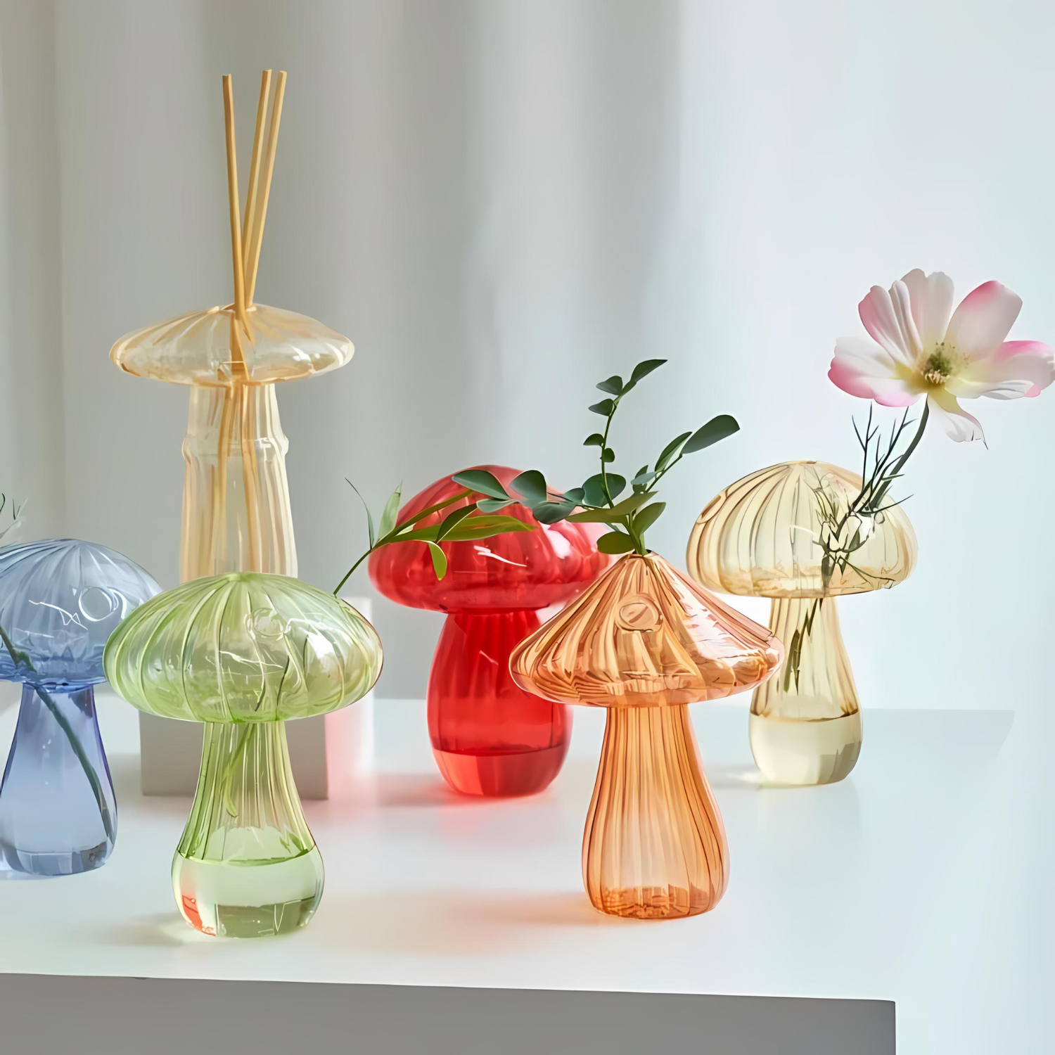 Mushroom Glass Vase Set For Single Flower Arrangements NALANI