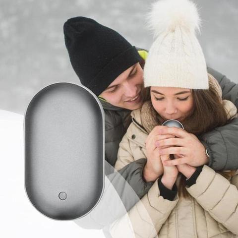 Rechargeable Hand Warmers With Built In Power Bank Silver NALANI