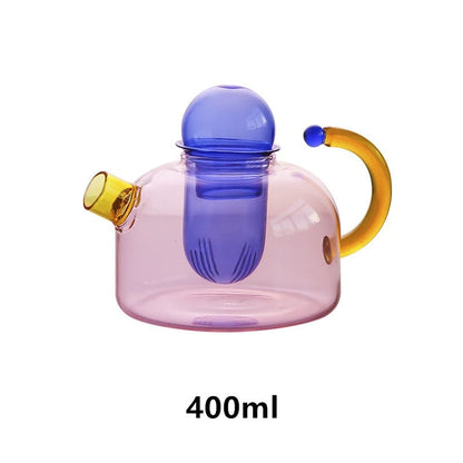 Neo Tokyo Teapot and Mug Set Modern Neon Glass Design Pink Teapot NaLani