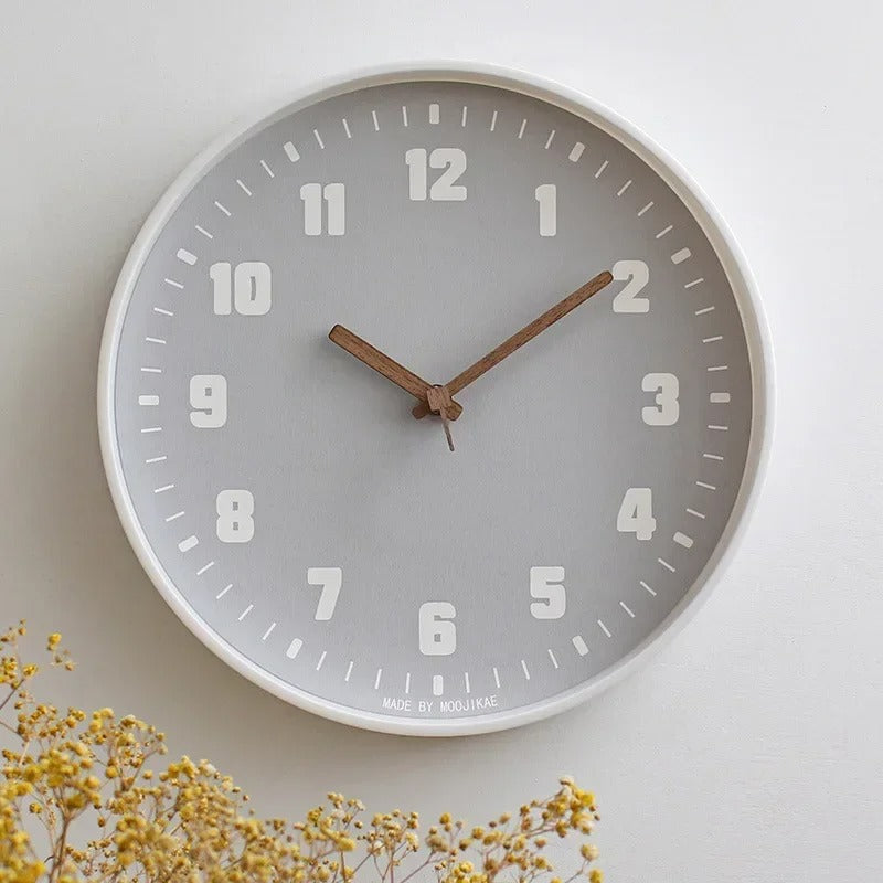 Noiseless Japanese Style Bamboo Wall Clock for Modern Homes Purple NALANI