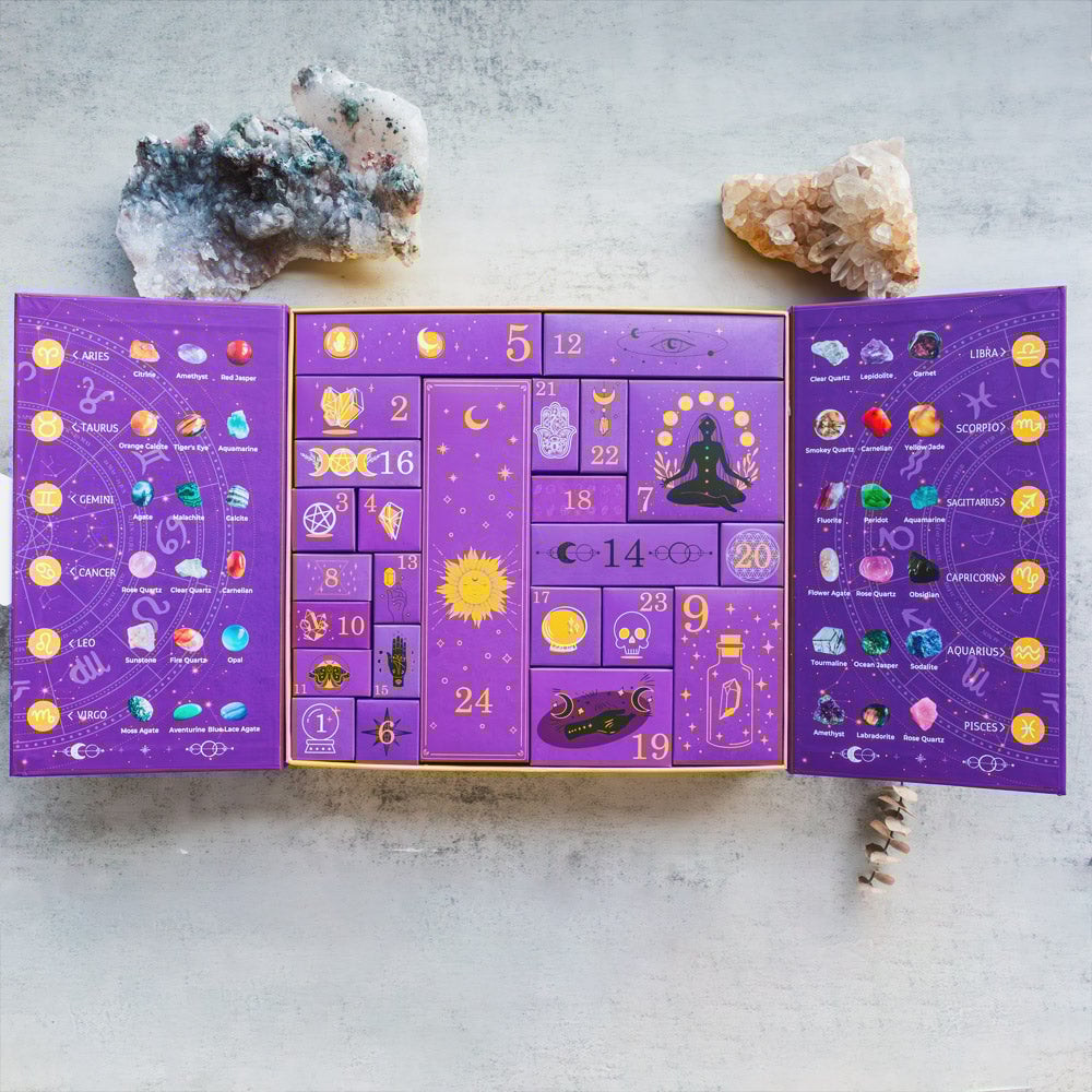 Reiki Halloween Crystals Advent Calendar Gift Box Healing Surprises