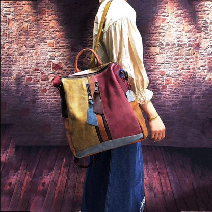Retro Genuine Leather Womens Handbag Backpack Classic Style-Handtassen-NaLani