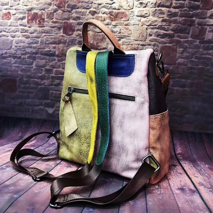 Retro Genuine Leather Womens Handbag Backpack Classic Style-Handtassen-NaLani