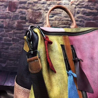 Retro Genuine Leather Womens Handbag Backpack Classic Style-Handtassen-NaLani