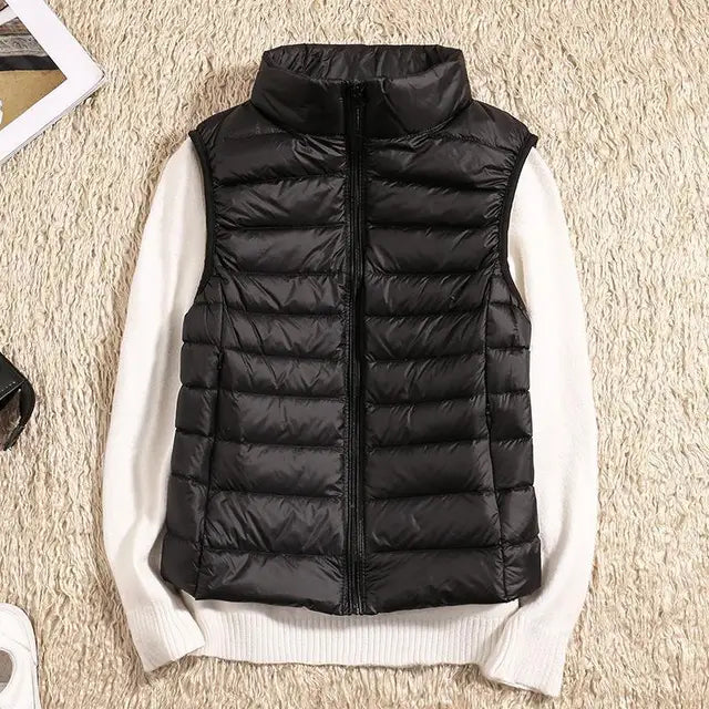 Womens Puffer Vest Lightweight Quilted Insulation Sleeveless