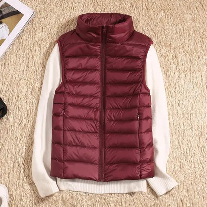 Womens Puffer Vest Lightweight Quilted Insulation Sleeveless