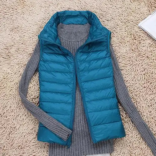 Womens Puffer Vest Lightweight Quilted Insulation Sleeveless
