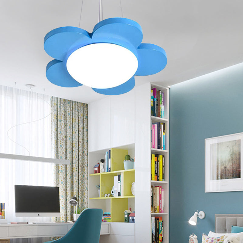 Flower Shaped Acrylic LED Suspension Light For Kids Room Blue NALANI