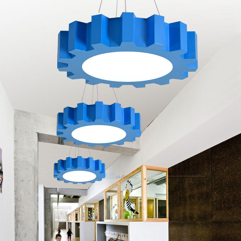 Acrylic Candy Colored LED Pendant Light For Kids Classroom Blue NALANI