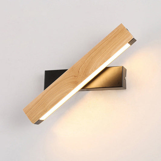 Linear Reading Wall Light Rotatable LED Wooden Sconce NALANI