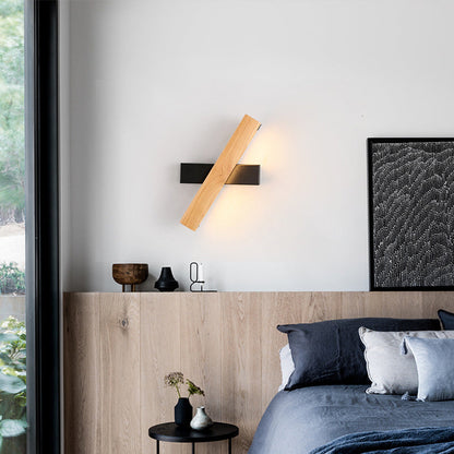 Linear Reading Wall Light Rotatable LED Wooden Sconce NALANI