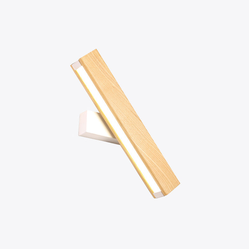 Linear Reading Wall Light Rotatable LED Wooden Sconce White Large NALANI