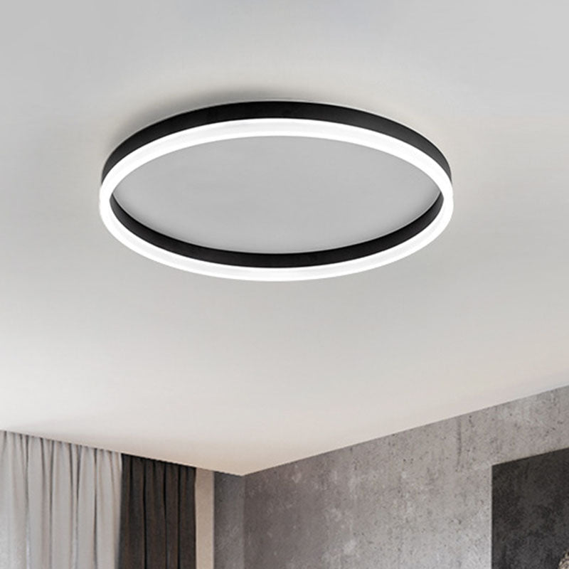 Circular Acrylic LED Flush Mount Ceiling Light Bedroom Black White NALANI