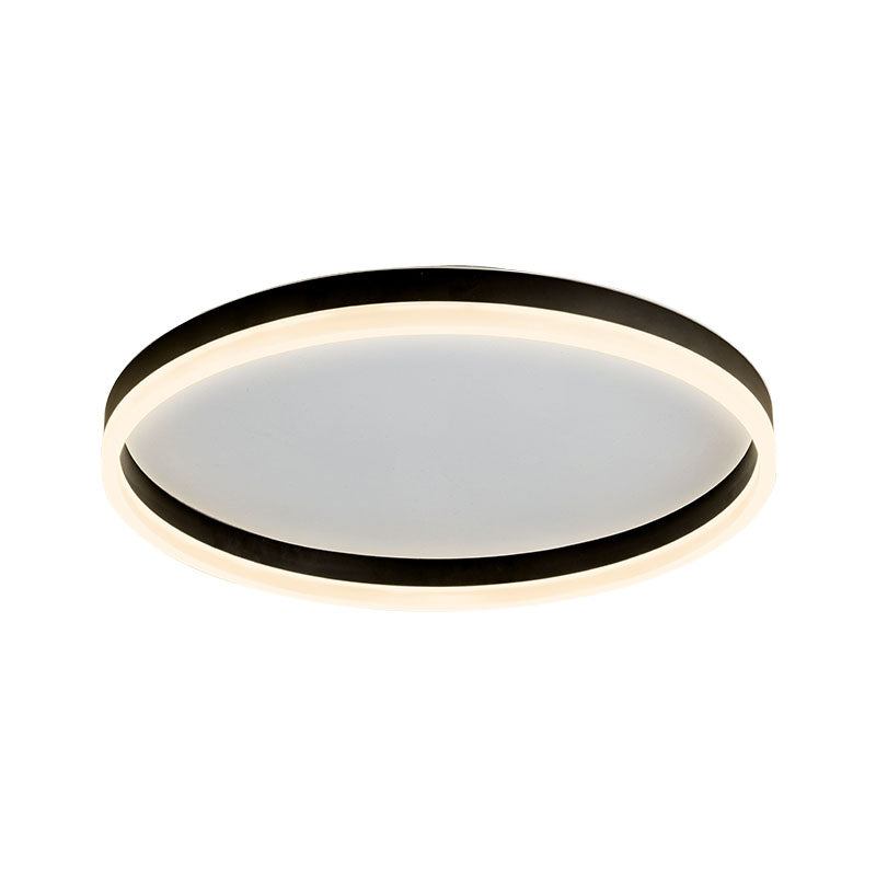 Circular Acrylic LED Flush Mount Ceiling Light Bedroom Black Warm NALANI
