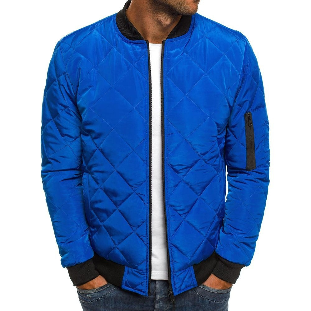 Fedar | Mens Quilted Jacket Regular Fit Diamond Stitch Ribbed Trim