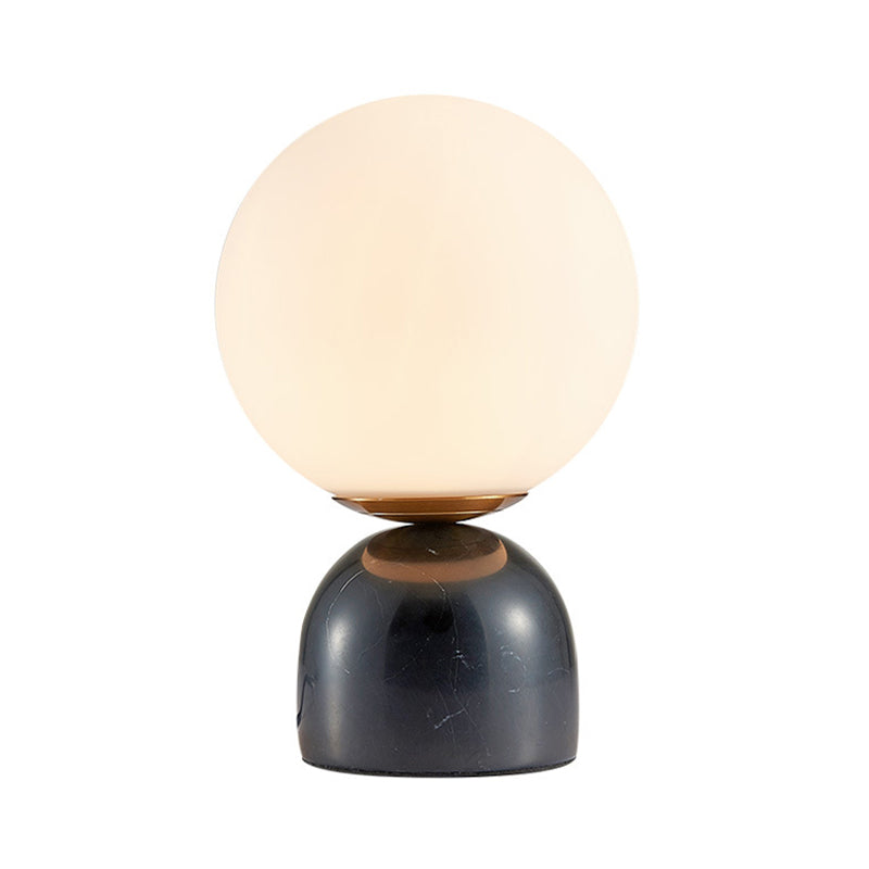 Nordic Sphere Bedside Lamp Frosted Glass Dome Marble Base NALANI