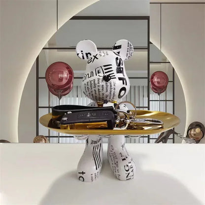 Graffiti Bear Ornament Figurine for Home Decoration and Desk Storage NaLani