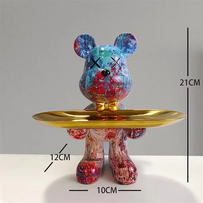 Graffiti Bear Ornament Figurine for Home Decoration and Desk Storage Orryx NaLani