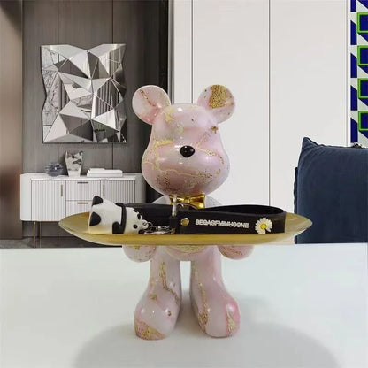Graffiti Bear Ornament Figurine for Home Decoration and Desk Storage NaLani