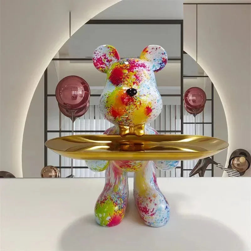 Graffiti Bear Ornament Figurine for Home Decoration and Desk Storage NaLani