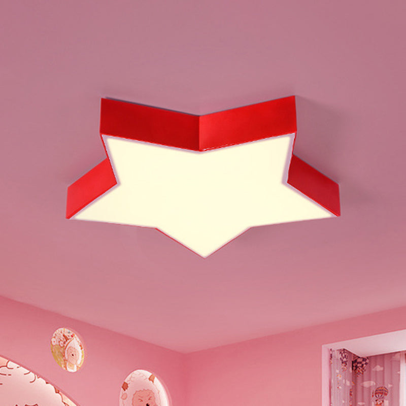 LED Flush Mount Light For Kids Room Acrylic Ceiling Fixture Red NALANI
