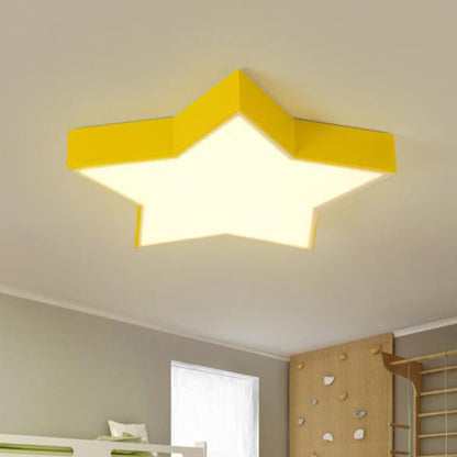 LED Flush Mount Light For Kids Room Acrylic Ceiling Fixture Yellow NALANI