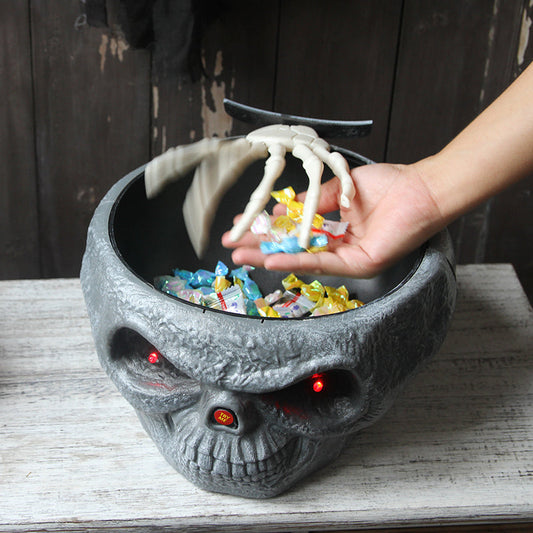 Electric Halloween Ghost Hand Candy Bowl for Spooky Treats Gray NALANI