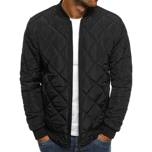 Fedar | Mens Quilted Jacket Regular Fit Diamond Stitch Ribbed Trim