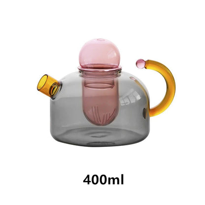 Neo Tokyo Teapot and Mug Set Modern Neon Glass Design Grey Teapot NaLani