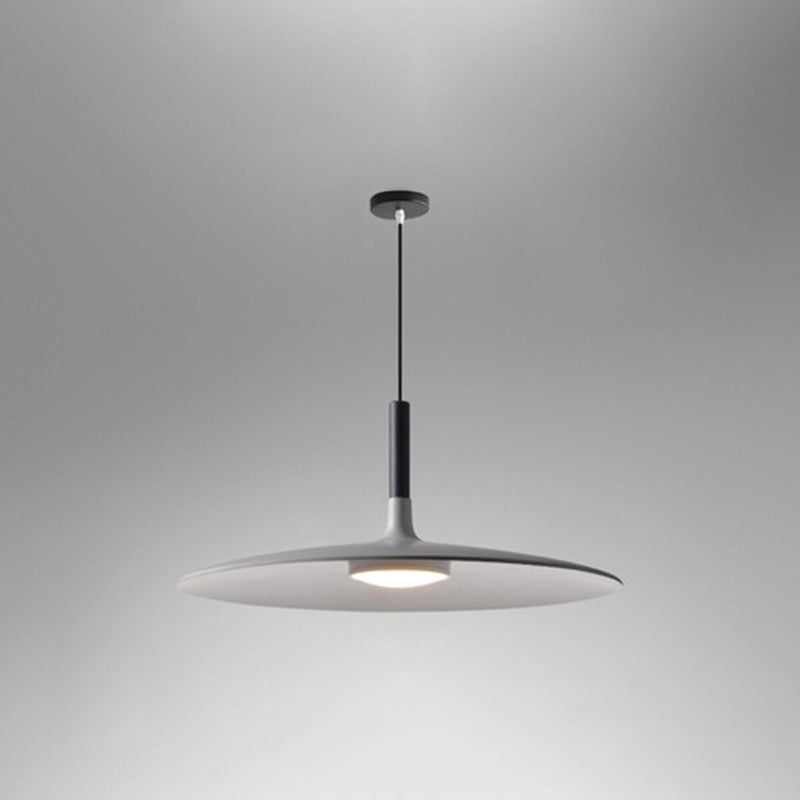 Flying Saucer LED Pendant Light Modern Minimalist Metal Grey 10" NALANI