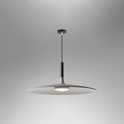 Flying Saucer LED Pendant Light Modern Minimalist Metal Grey 10" NALANI