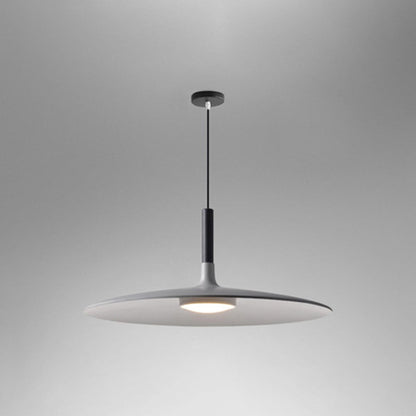 Flying Saucer LED Pendant Light Modern Minimalist Metal Grey 14" NALANI