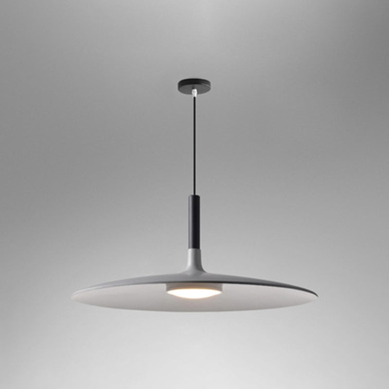 Flying Saucer LED Pendant Light Modern Minimalist Metal Grey 18" NALANI