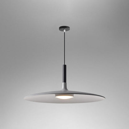 Flying Saucer LED Pendant Light Modern Minimalist Metal Grey 18" NALANI