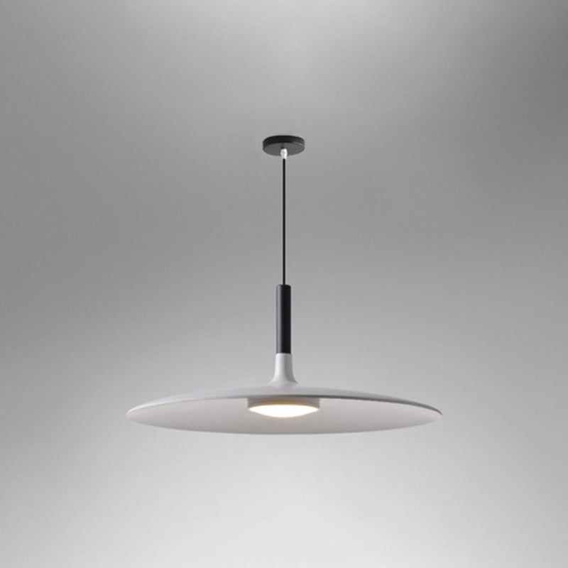 Flying Saucer LED Pendant Light Modern Minimalist Metal White 10" NALANI