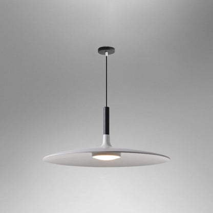 Flying Saucer LED Pendant Light Modern Minimalist Metal White 14" NALANI