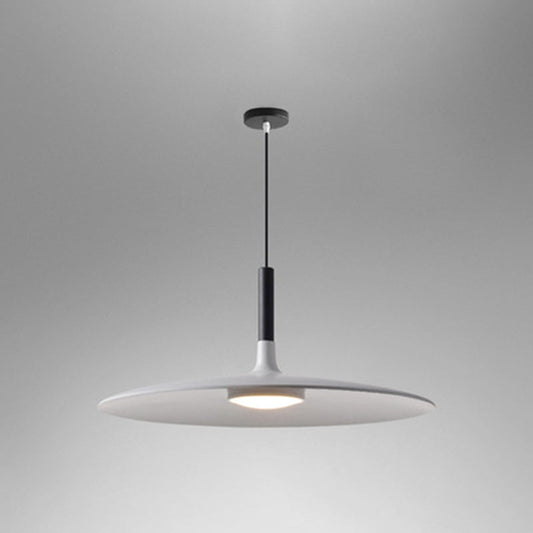 Flying Saucer LED Pendant Light Modern Minimalist Metal White 18" NALANI