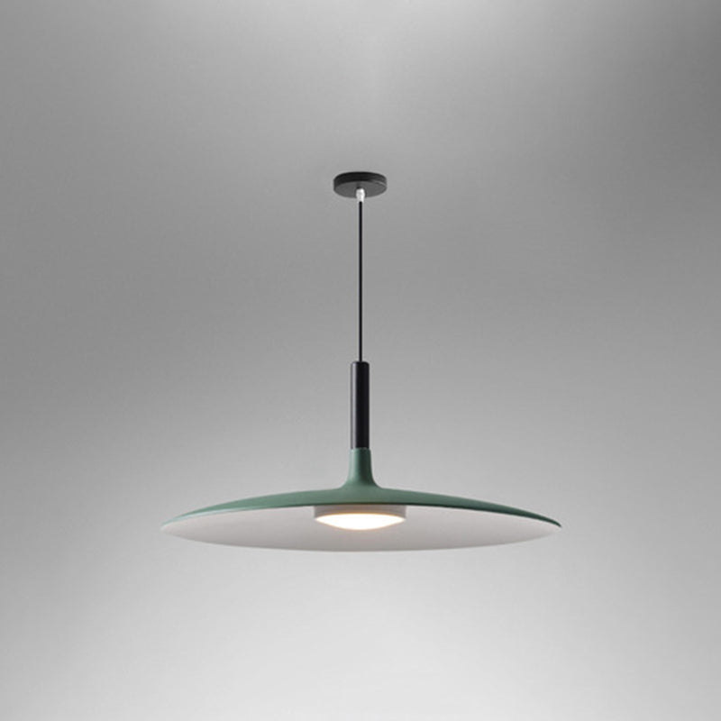 Flying Saucer LED Pendant Light Modern Minimalist Metal Green 10" NALANI