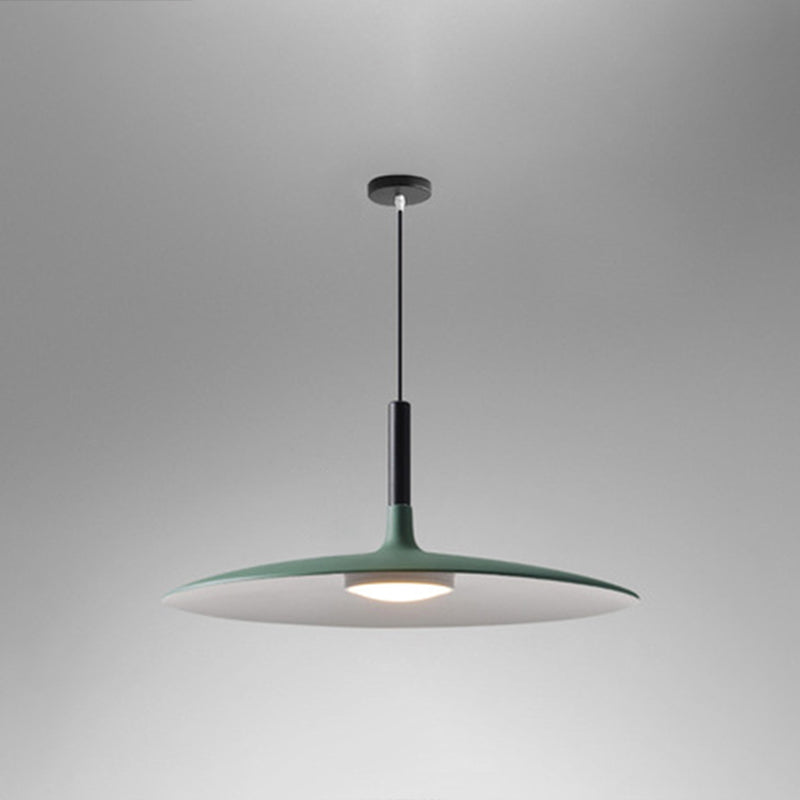 Flying Saucer LED Pendant Light Modern Minimalist Metal Green 14" NALANI