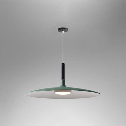 Flying Saucer LED Pendant Light Modern Minimalist Metal Green 14" NALANI