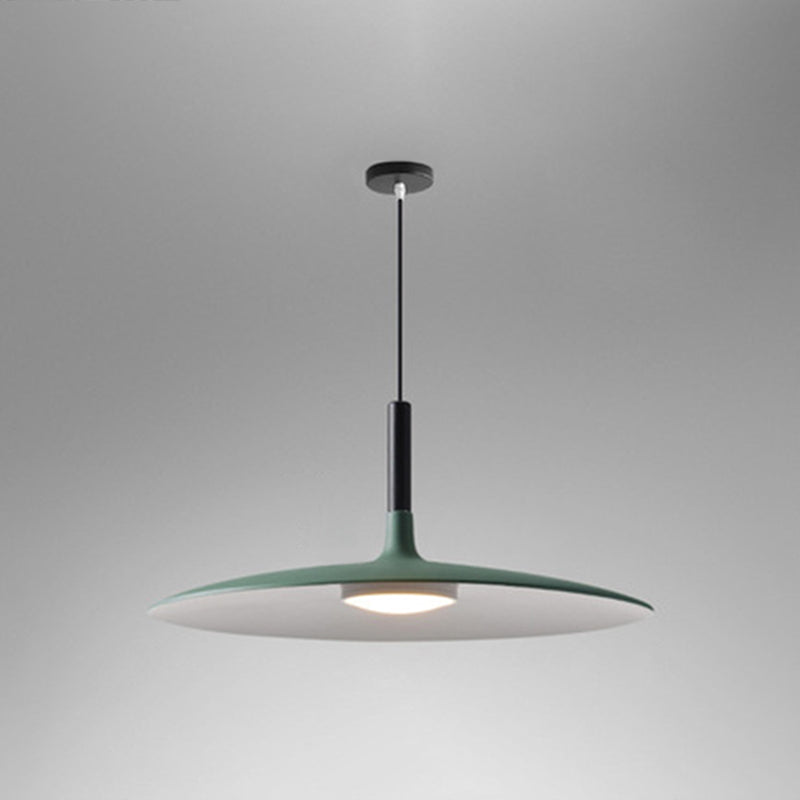 Flying Saucer LED Pendant Light Modern Minimalist Metal Green 18" NALANI
