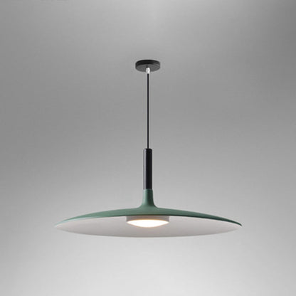 Flying Saucer LED Pendant Light Modern Minimalist Metal Green 18" NALANI
