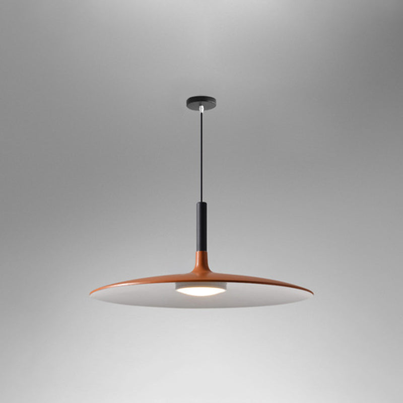 Flying Saucer LED Pendant Light Modern Minimalist Metal Orange 10" NALANI