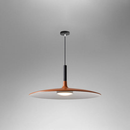 Flying Saucer LED Pendant Light Modern Minimalist Metal Orange 10" NALANI