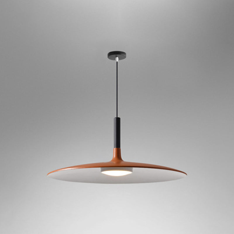 Flying Saucer LED Pendant Light Modern Minimalist Metal Orange 14" NALANI