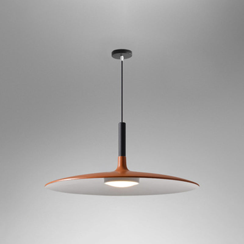 Flying Saucer LED Pendant Light Modern Minimalist Metal Orange 18" NALANI